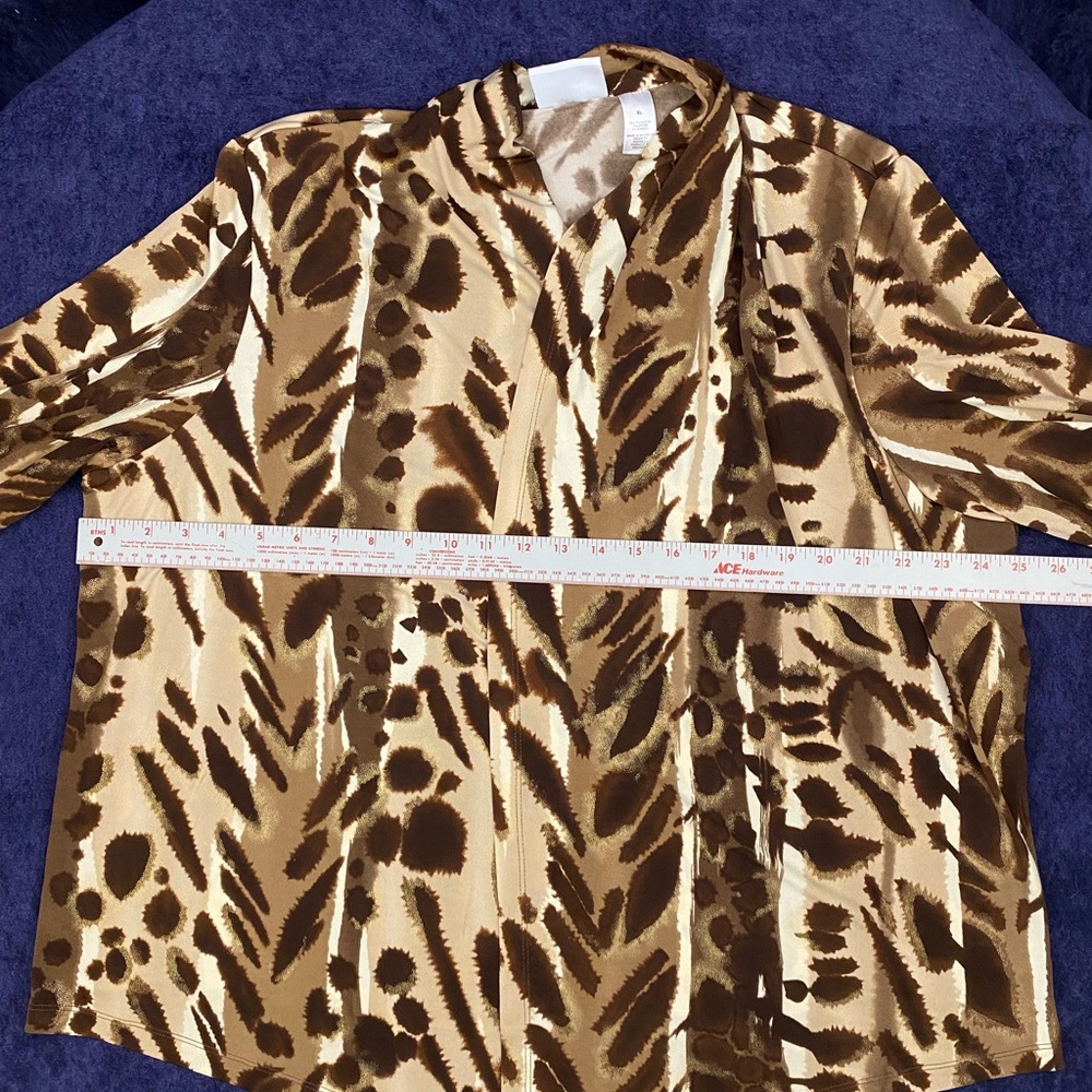 Alfred Dunner women’s Brown Patterned Blouse (739) - Picture 5 of 8